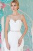 Natürliche Taile Perlenbesetztes informelles einfaches bodenlanges Brautkleid mit Drapierung - 3