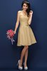 Normale Taille Drapiertes Mini Brautjungfernkleid mit Herz-Ausschnitt mit Plissierungen - 11