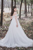 Robe de mariée branle longueur au ras du sol bucolique bretelles spaghetti frappant - 3