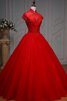 Spitze Perlenbesetztes Duchesse-Linie langes Quinceanera Kleid mit Bordüre mit Applikation - 3