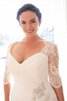 Strand halbe Ärmeln Perlenbesetztes Halle glamouröses extravagantes Brautkleid - 2