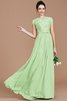 Robe demoiselle d'honneur naturel en chiffon a-ligne avec zip longueur au ras du sol - 32