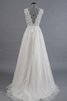 Robe de mariée romantique avec ruban ceinture en tulle avec fleurs - 3