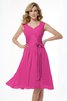 Normale Taille A-Linie Prinzessin Drapiertes Brautjungfernkleid aus Chiffon - 11