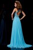 Ärmelloses A-Linie Prinzessin Breiter Träger Abendkleid mit Spaghettiträger - 2