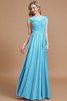 Vestido de Dama de Honor de Corte princesa de Corte-A en Gasa de Escote redondo - 8