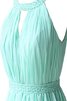 Robe demoiselle d'honneur naturel plissé fermeutre eclair avec perle en chiffon - 5