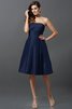 Robe demoiselle d'honneur courte naturel manche nulle a-ligne au niveau de genou - 10