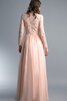 Hoher Kragen Chiffon A-Line bodenlanges Abendkleid mit Bordüre - 2