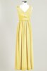 Robe demoiselle d'honneur delicat avec chiffon de col en v avec manche épeules enveloppants - 9