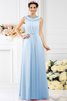 Boot-Ausschnitt Chiffon Reißverschluss Prinzessin Bodenlanges Brautjungfernkleid - 17