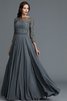 Prinzessin A-Linie Normale Taille Bodenlanges Brautmutterkleid aus Chiffon - 6