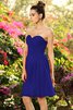 Normale Taille Ärmelloses Chiffon Drapiertes Knielanges Brautjungfernkleid - 25