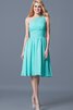 Robe demoiselle d'honneur plissé d'épaule asymétrique ruché a-ligne en chiffon - 1