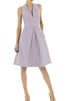 Robe demoiselle d'honneur plissage v encolure en satin a-ligne manche nulle - 1