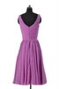 Robe demoiselle d'honneur plissage naturel en chiffon de col en v entrecroisé - 3