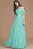 Normale Taille Prinzessin Spaghetti Träger A Linie Bodenlanges Brautjungfernkleid - 21