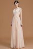 Abito da Damigella A Terra Naturale Principessa in Chiffon A-Line - 4