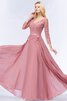 Robe de bal textile en tulle avec manche longue avec chiffon distinctif formelle - 7