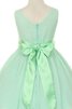 A linie Ärmelloses Blumenmädchenkleid mit V-Ausschnitt mit Blume - 2
