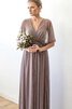 Abito mamma Sposa V-Scollo Semplice Elegante Formale E Informale con Increspato Impero - 1
