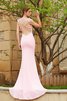 Robe de soirée naturel longue avec manche courte avec perle col ras du cou - 2