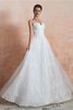 Robe de mariée de col en v éblouissant avec décoration dentelle romantique vintage - 3
