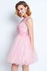 Normale Taille Ärmelloses Prinzessin Mini Cocktailkleid mit Rüschen - 5