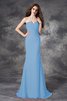 Robe demoiselle d'honneur longue naturel de sirène avec chiffon ruché - 3