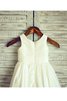 Abito da Cerimonia Bambini con Fiore Senza Maniche Principessa A-Line Cerniera - 4