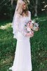 Plissiertes luxus langes romantisches Brautkleid aus Chiffon mit Reißverschluss - 1