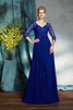 Abito mamma Sposa in Chiffon Principessa Lungo A-Line V-Scollo - 3