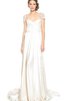 Strand natürliche Taile Queen Anne legeres Brautkleid aus Satin mit Schleife - 1