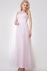 Robe demoiselle d'honneur moderne facile textile en tulle a-ligne de dos nu - 1
