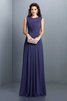 Prinzessin A Linie Plissiertes Normale Taille Brautjungfernkleid mit Drapierung - 1