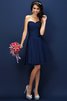 Normale Taille Drapiertes Mini Brautjungfernkleid mit Herz-Ausschnitt mit Plissierungen - 10