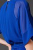 Robe de bal plissé a-ligne avec manche 1/2 col en bateau avec ruban - 4