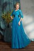 Natürliche Taile Prinzessin A Linie Bodenlanges Brautmutterkleid mit Applike - 5