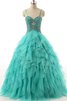 Abito da Ballo Ball Gown A Terra in Paillette con Fusciacca con Nastro con paillette - 1
