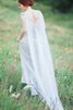 Robe demoiselle d'honneur romantique distinguee avec perle a-ligne col en bateau - 2