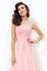 Robe de soirée formelle manche nulle col u profond de princesse decoration en fleur - 5