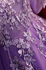 Elegante Vestido de Fiesta en Satén de Brillante de Manga de longitud 3/4 - 5