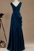 Robe demoiselle d'honneur naturel en chiffon fermeutre eclair ligne a v encolure - 3