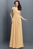 Robe demoiselle d'honneur plissage longue jusqu'au sol de col en v avec chiffon - 12