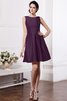 A-Line Normale Taille Schaufel-Ausschnitt Mini Brautjungfernkleid aus Taft - 13