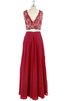 Robe de bal de princesse 2 pice avec chiffon avec sans manches jusqu'au sol - 2