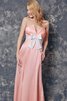 Reißverschluss plissiertes Satin langes bodenlanges Brautjungfernkleid mit hoher Tailler - 4