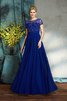 Reißverschluss Schaufel-Ausschnitt Normale Taille Bodenlanges Anständiges Brautmutterkleid - 4