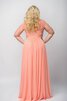 Robe de bal decoration en fleur en chiffon col en bateau avec manche courte - 2