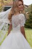 Duchesse-Linie natürliche Taile kurze Ärmeln bodenlanges besonderes Brautkleid mit Bordüre - 5